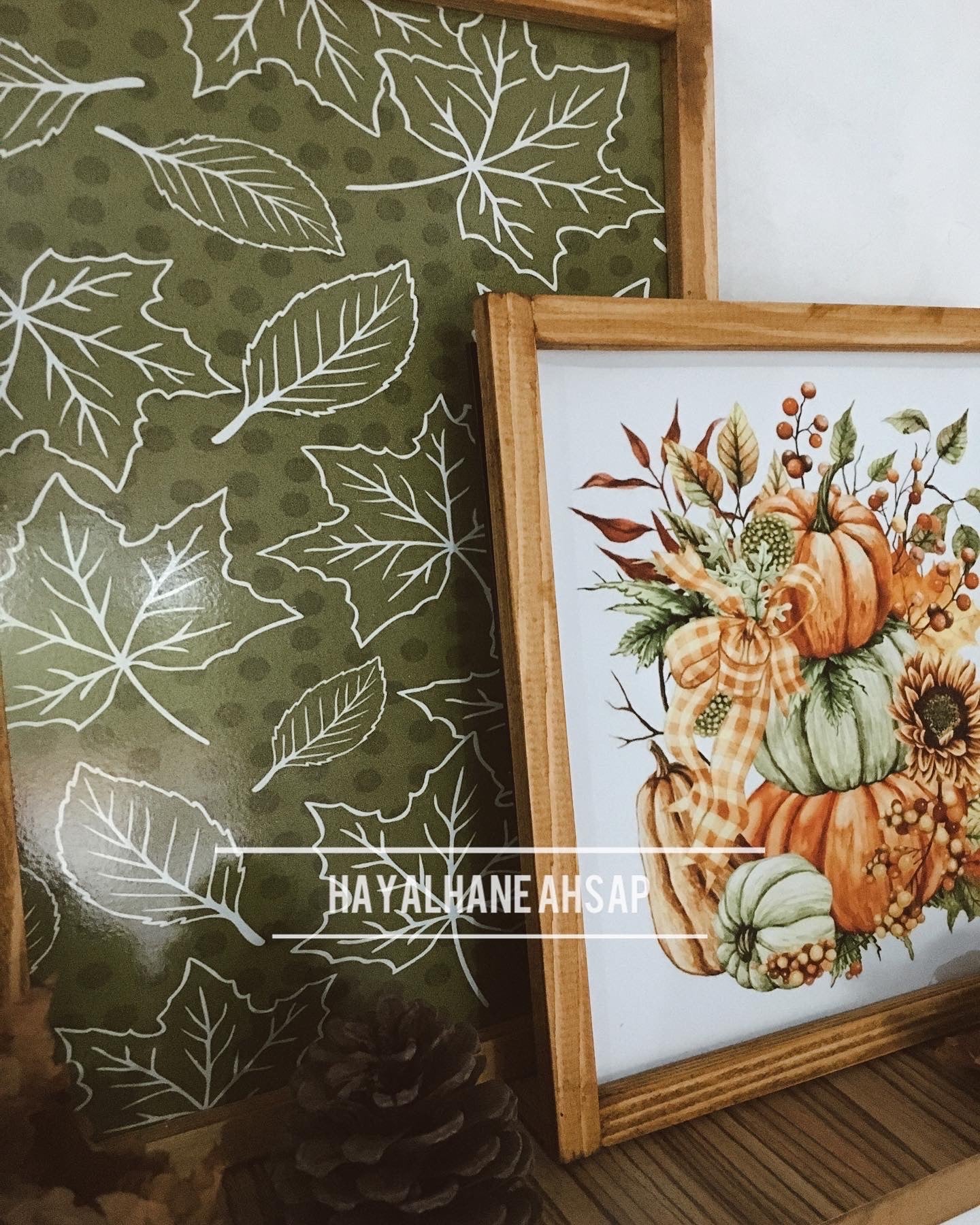 Ahşap Dekoratif Sonbahar Tablo Seti