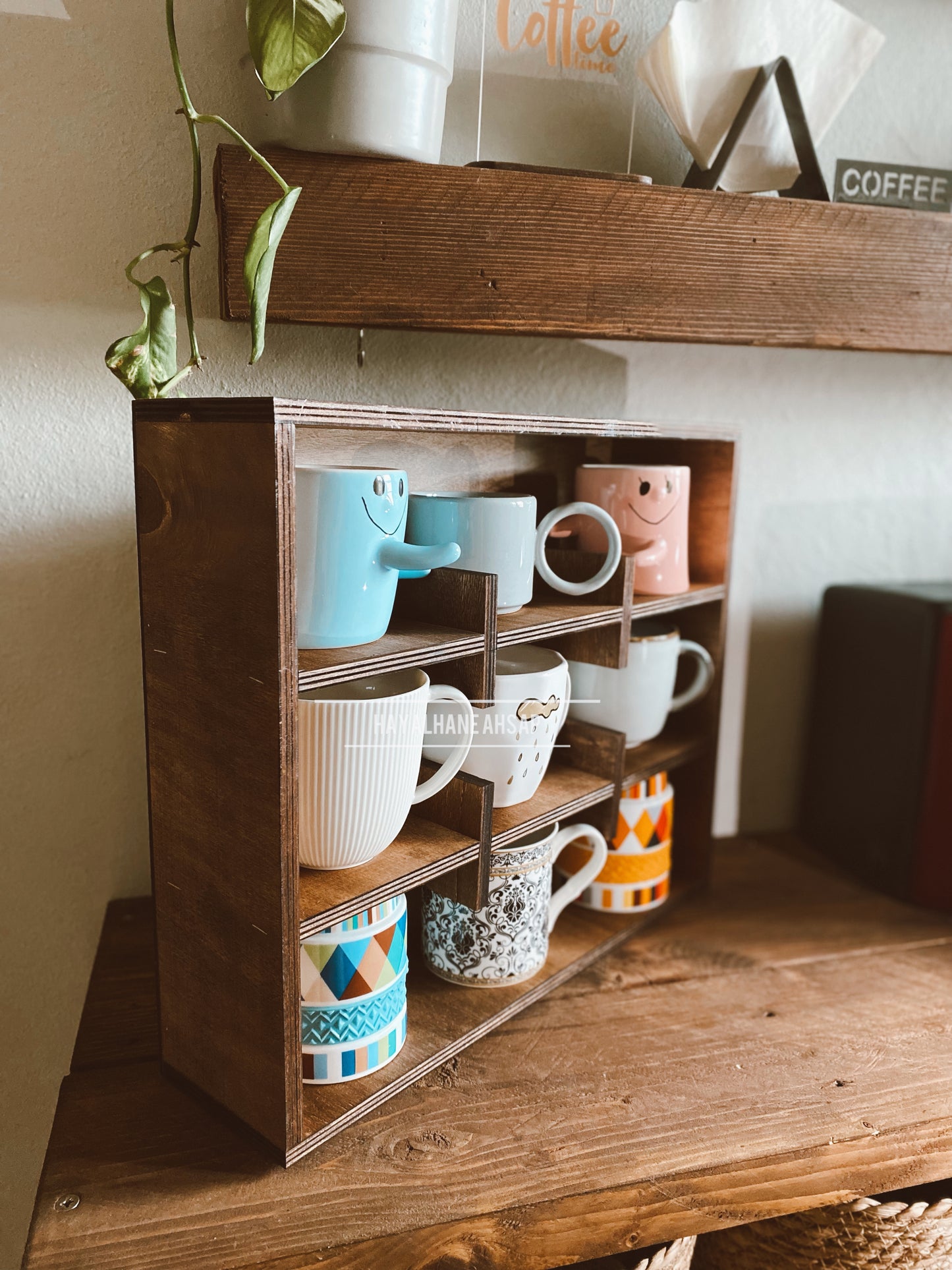 Kupa Rafı / Ahşap Raf