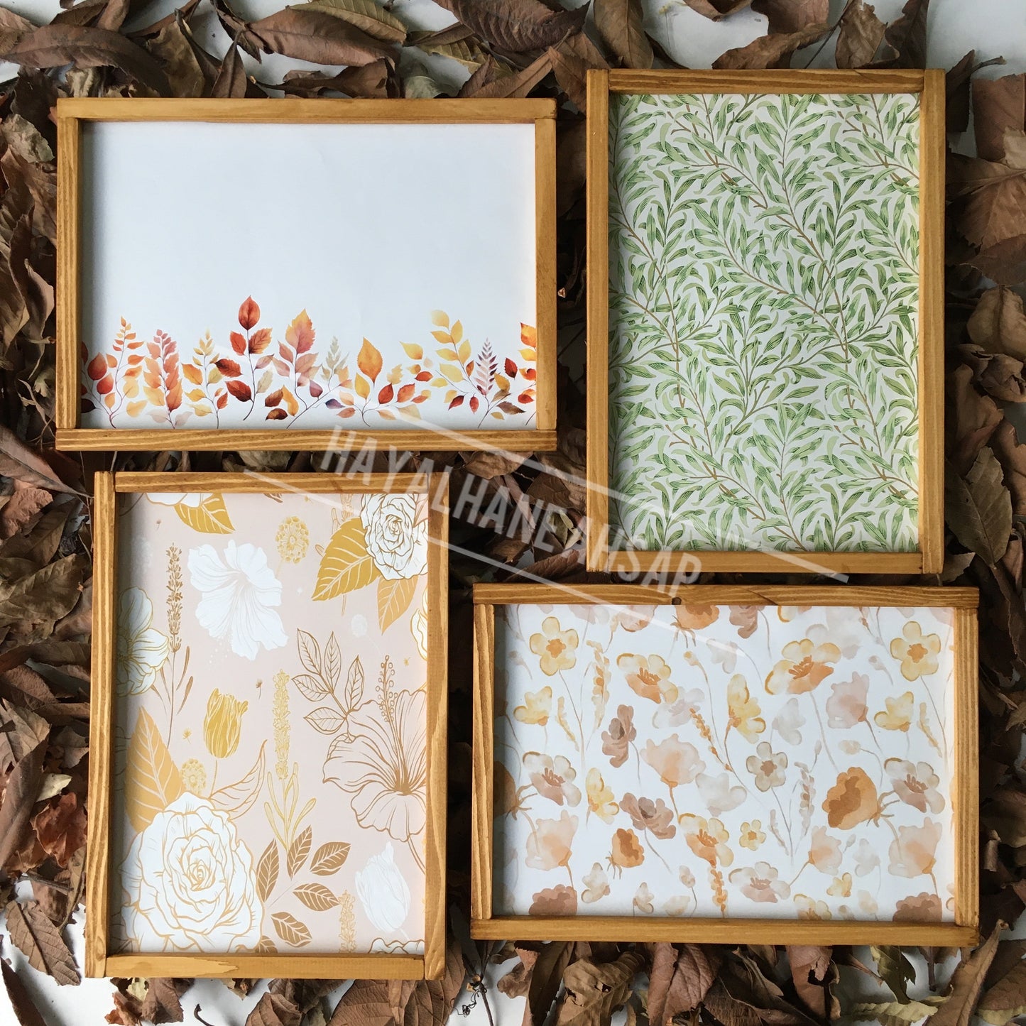 Ahşap Dekoratif Sonbahar Tablo Seti