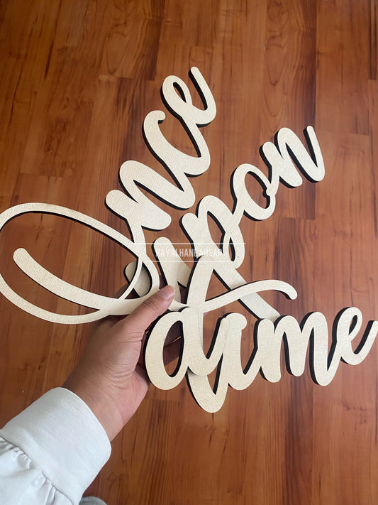 Çocuk Odası Duvar Yazısı - Doğal Ahşap Dekoratif Yazı / Once Upon a Time Duvar Yazısı