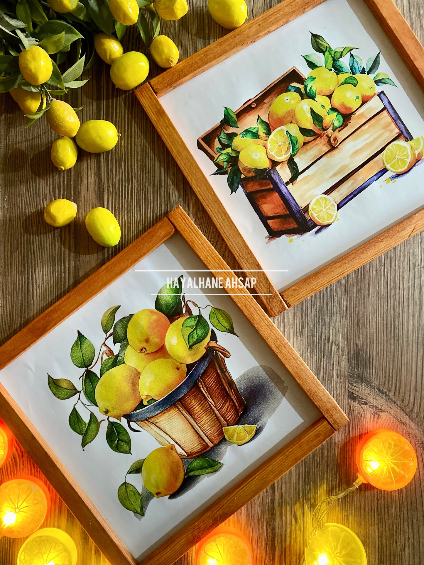 Limon ve Narenciye Temalı Ahşap Tablo 2’li