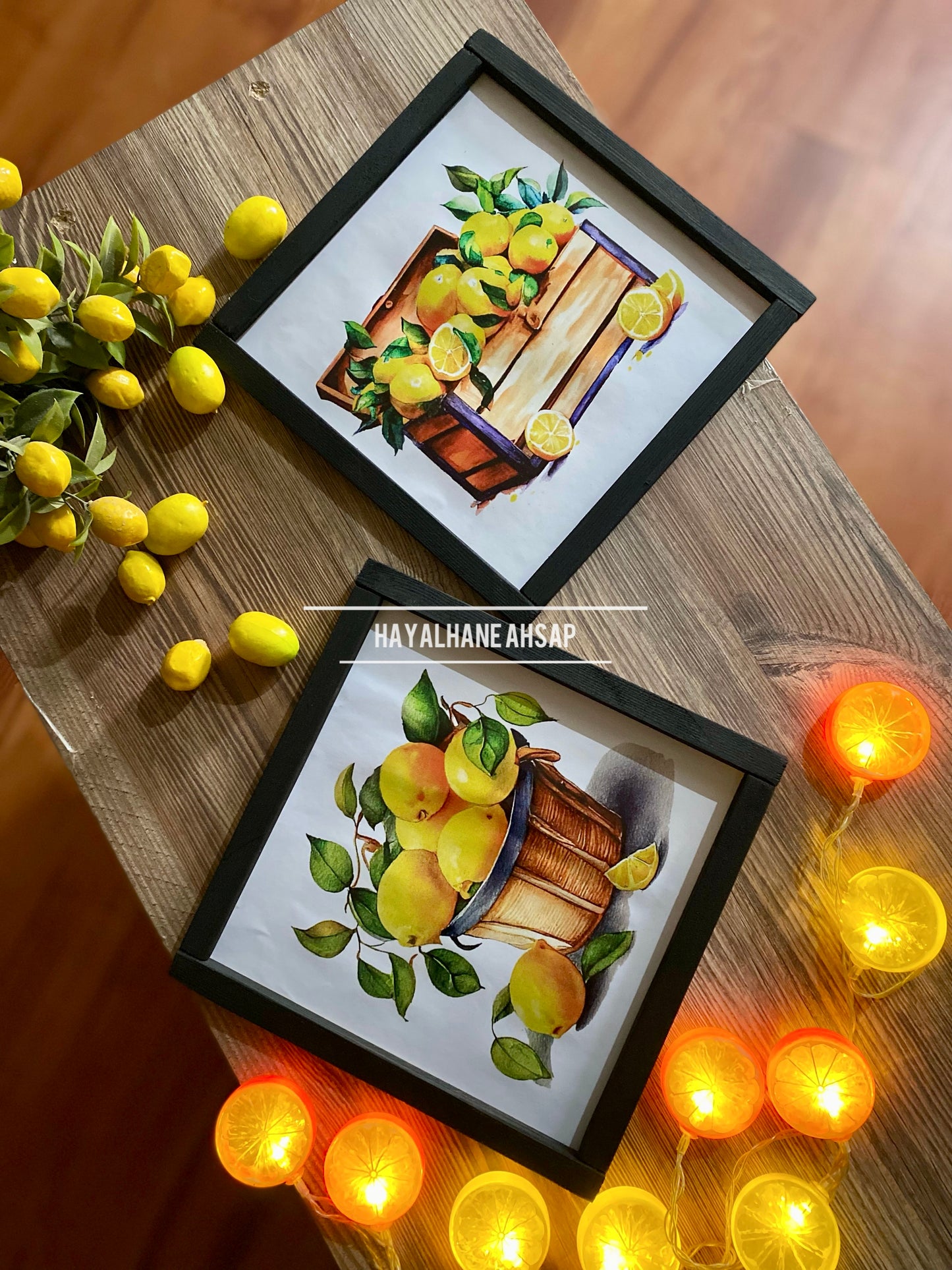 Limon ve Narenciye Temalı Ahşap Tablo 2’li
