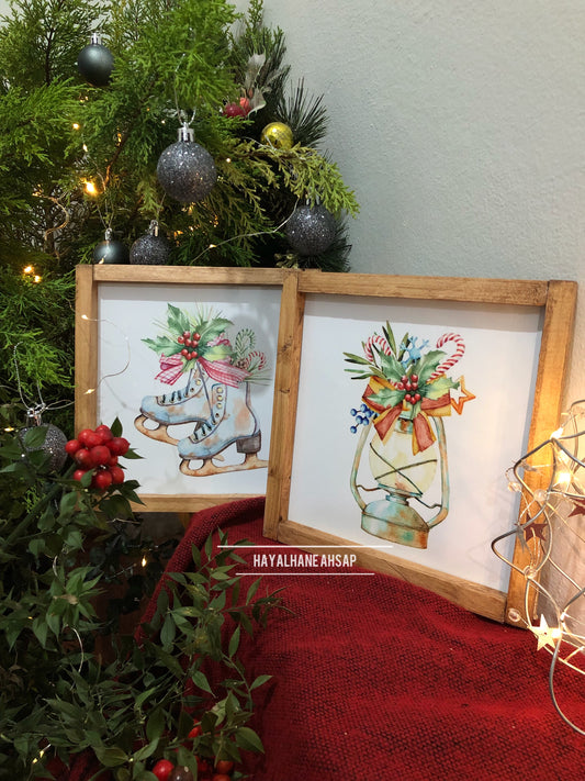 Yeni Yıl Dekoratif Tablo İkili