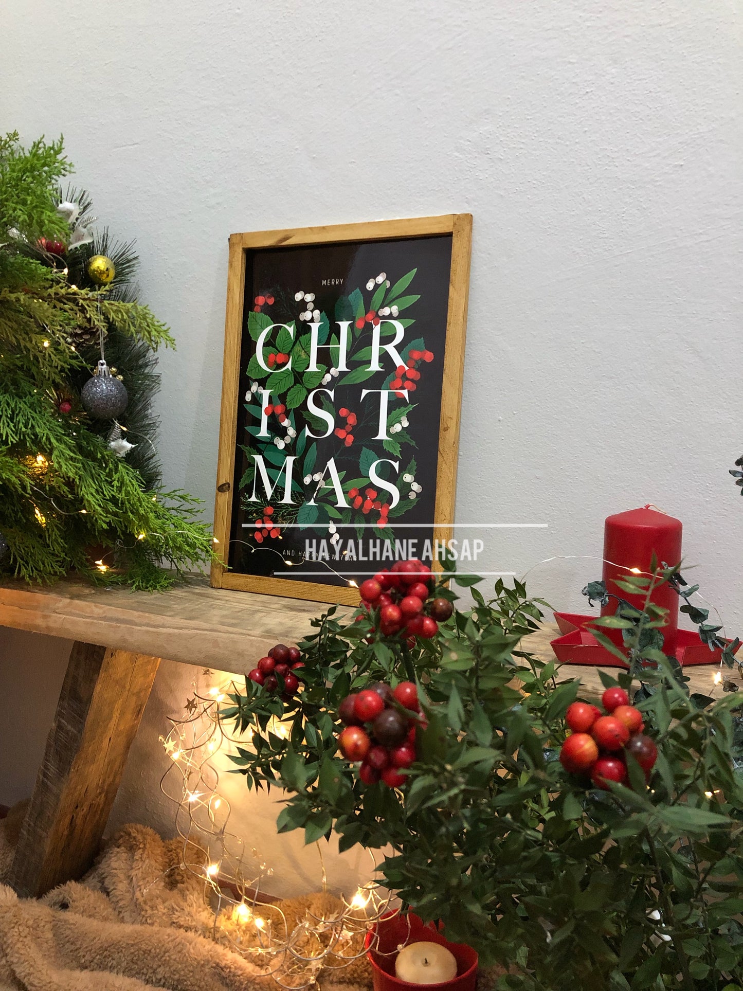 Merry Cristmas Yılbaşı Tablo