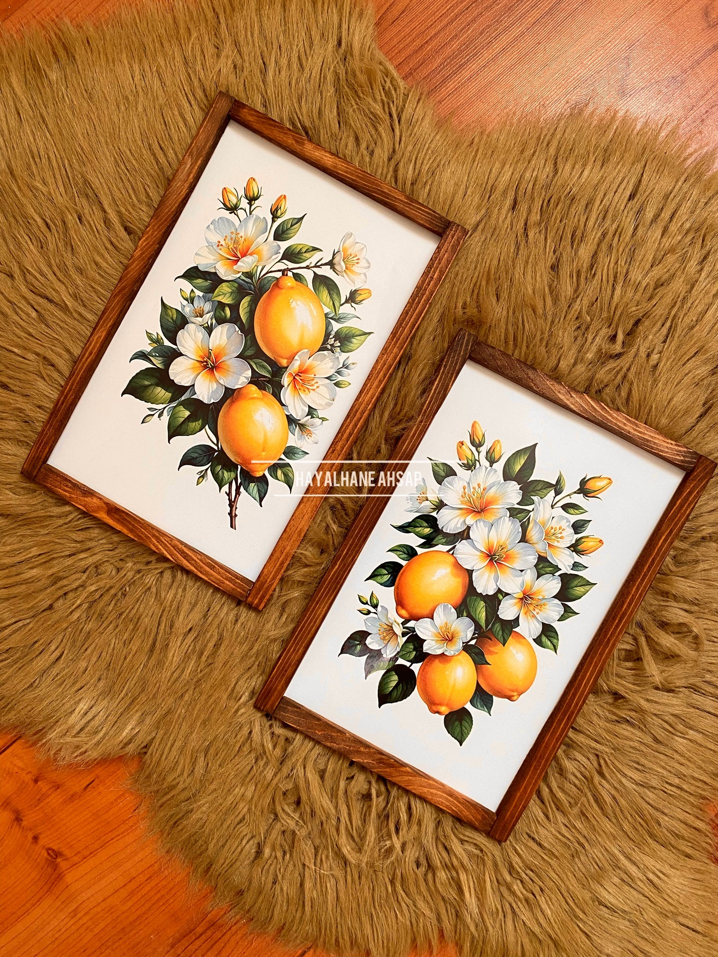 Limon Temalı Ahşap Mutfak Tablo 2’li
