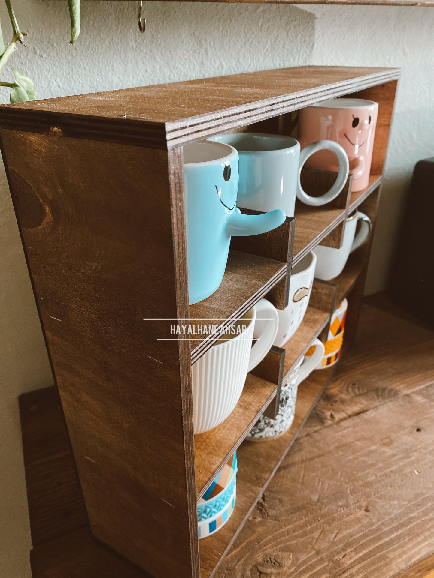 Kupa Rafı / Ahşap Raf