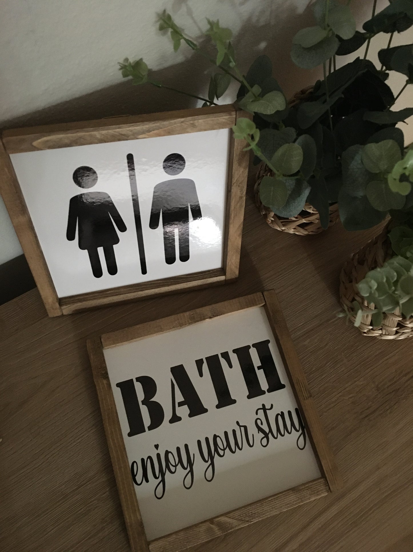 Banyo Dekor / Banyo Tablo Seti / ceviz