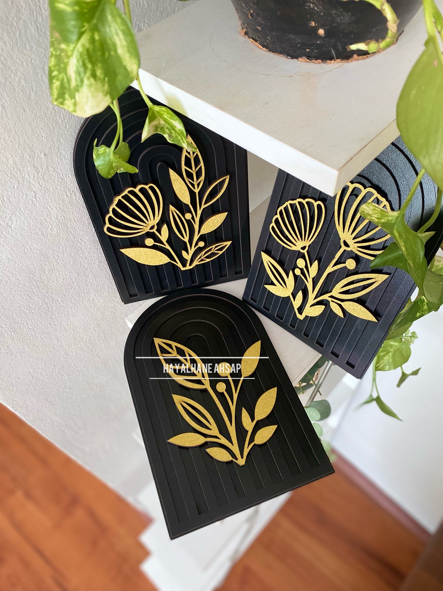 Flower Dekor Set / Gökkuşağı Ahşap Obje