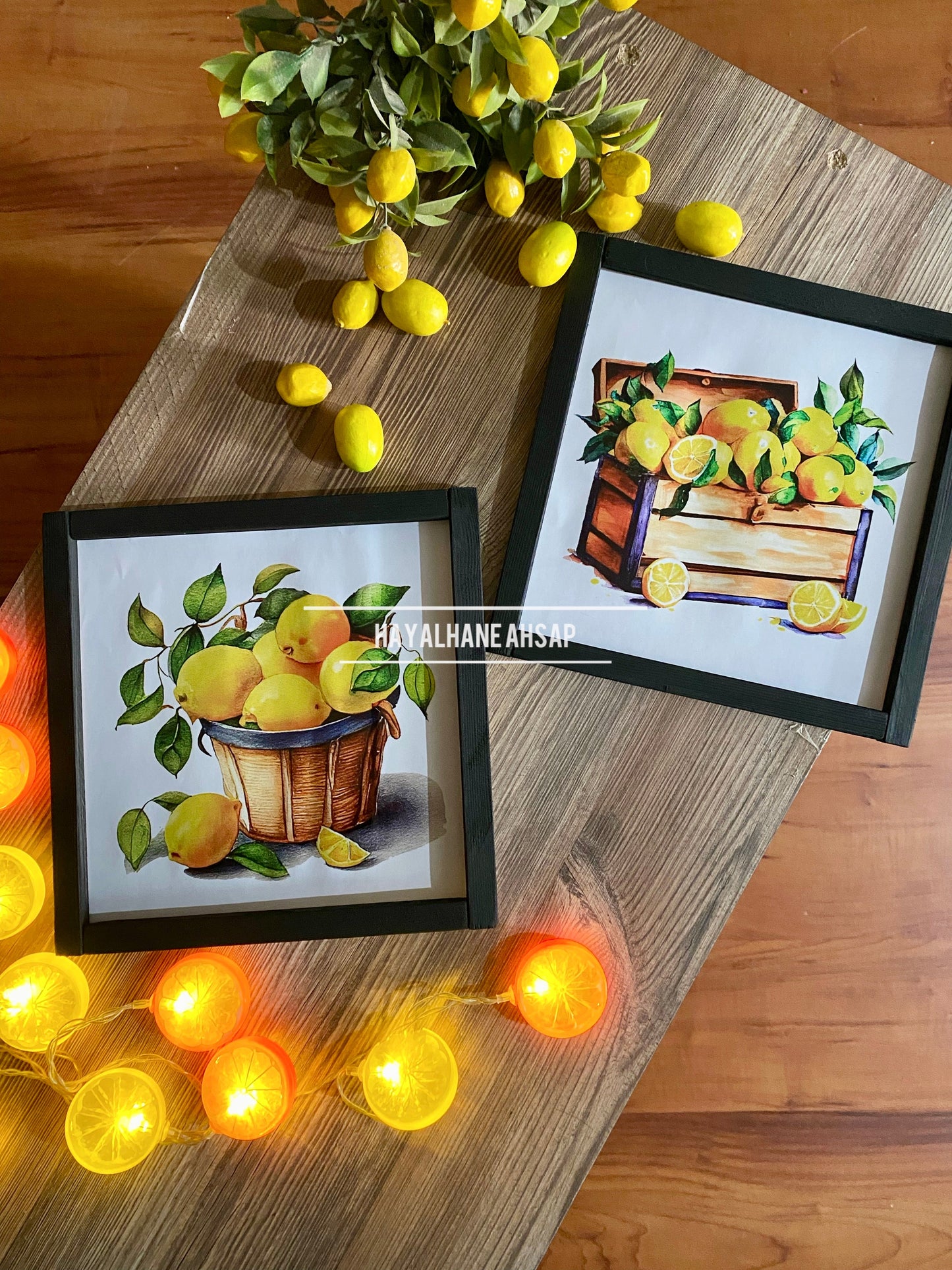 Limon ve Narenciye Temalı Ahşap Tablo 2’li