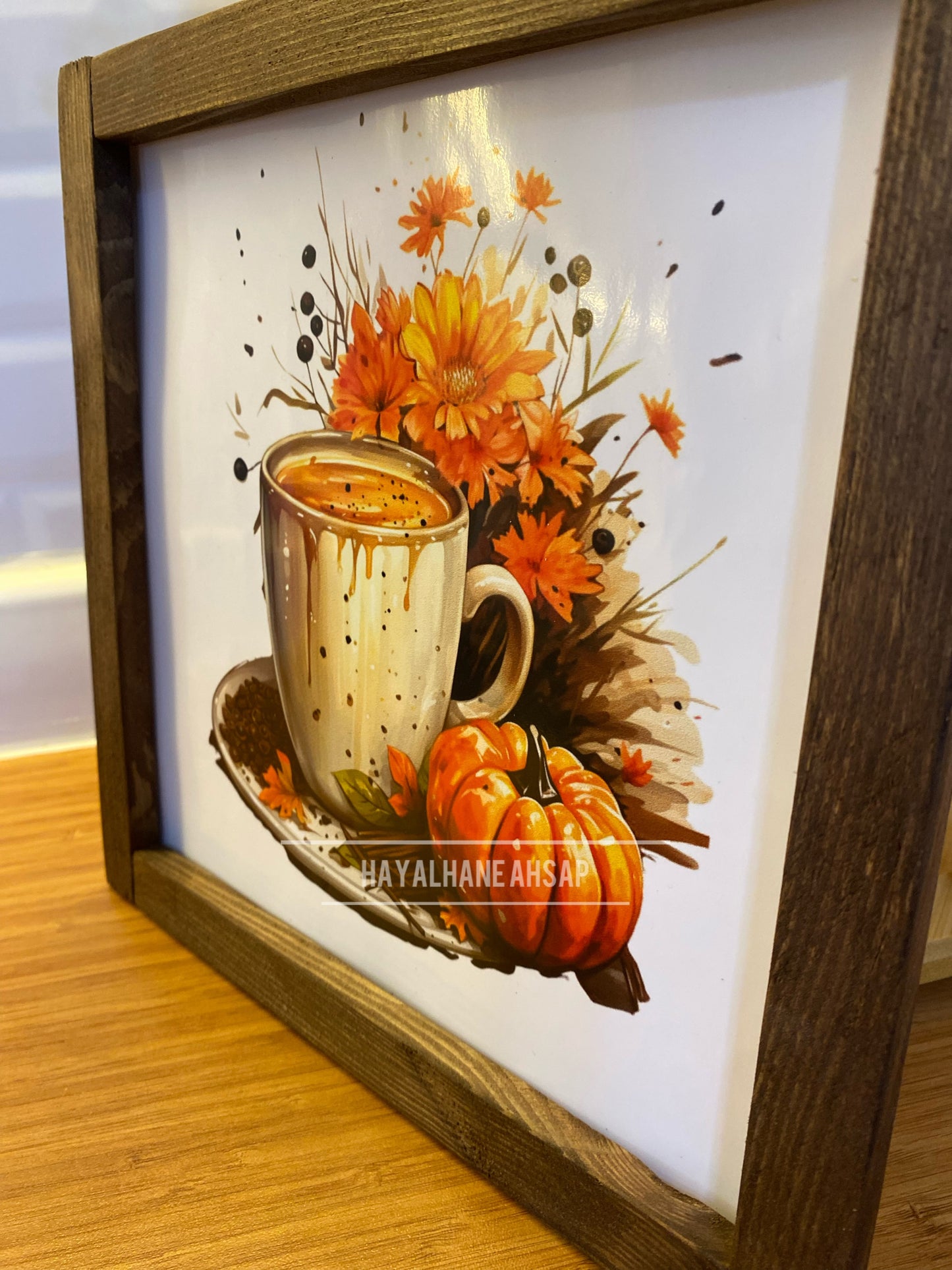 Kahve Köşesi Sonbahar Balkabağı Tablo