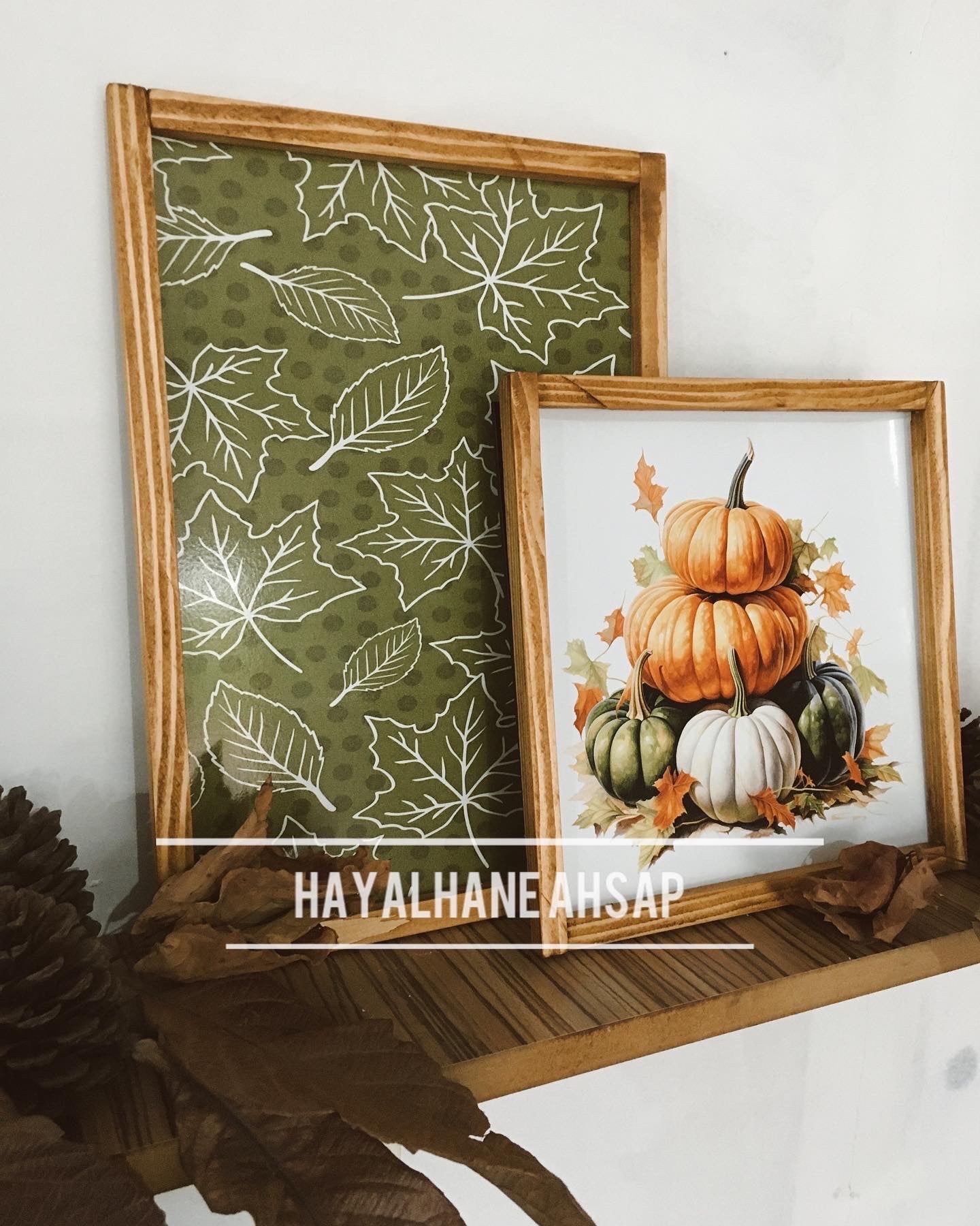 Ahşap Dekoratif Sonbahar Tablo Seti