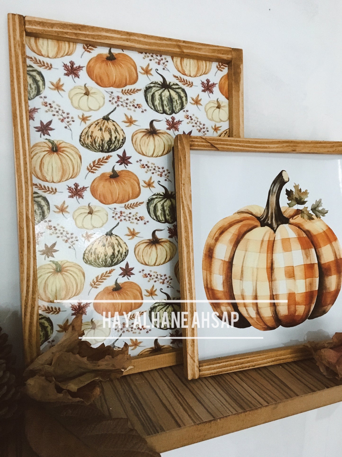 Ahşap Dekoratif Sonbahar Tablo Seti