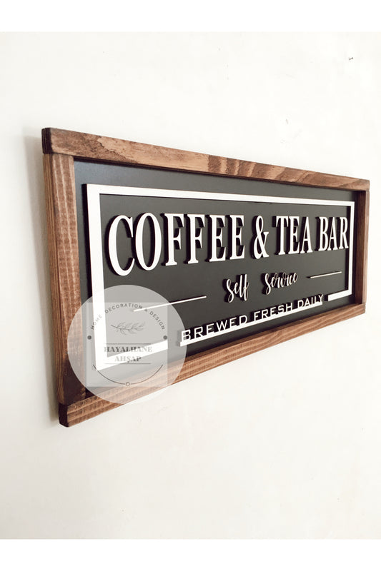 Coffee and Tea Bar Kahve Köşesi Ahşap Tablo