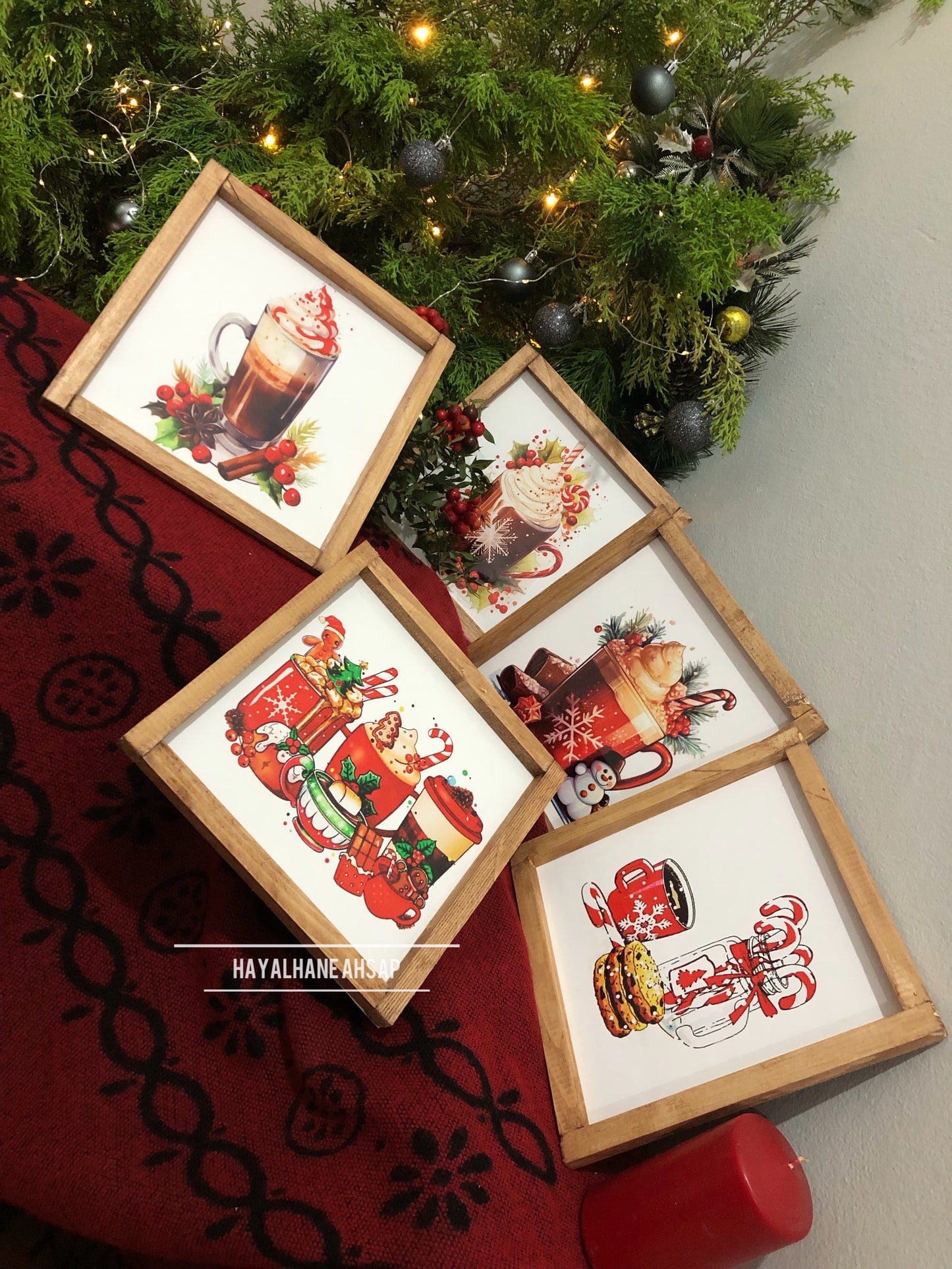 Kırmızı Fincanlı Tablo Seti