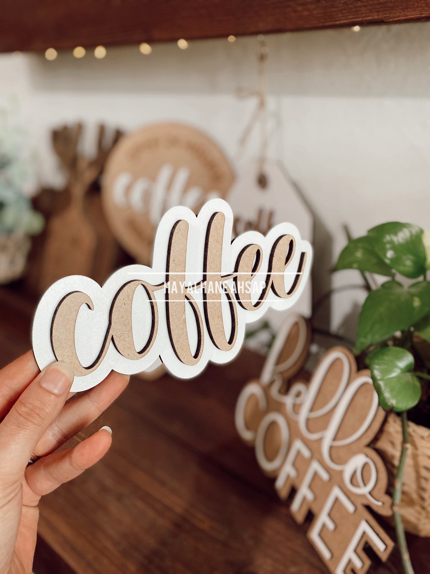 Kahve Köşesi Dekor Seti / Kahve Temalı Ahşap Dekor Seti / Coffee Sign