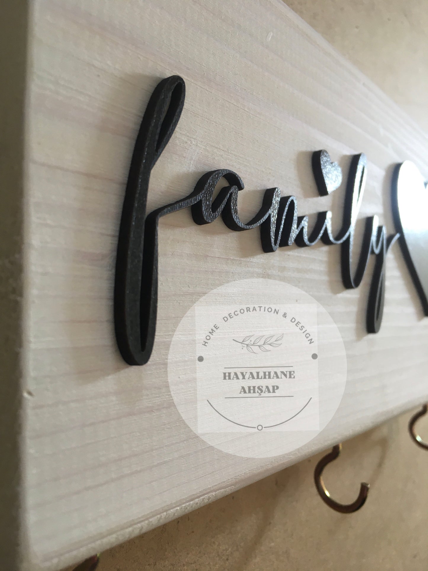 Family Anahtalık / Ahşap Anahtarlık Panosu / Anahtar Askısı