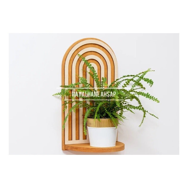 Ahşap Raf / Rainbow Shelf / Çiçeklik Rafı / Gökkuşağı Raf / Çocuk Odası Rafı