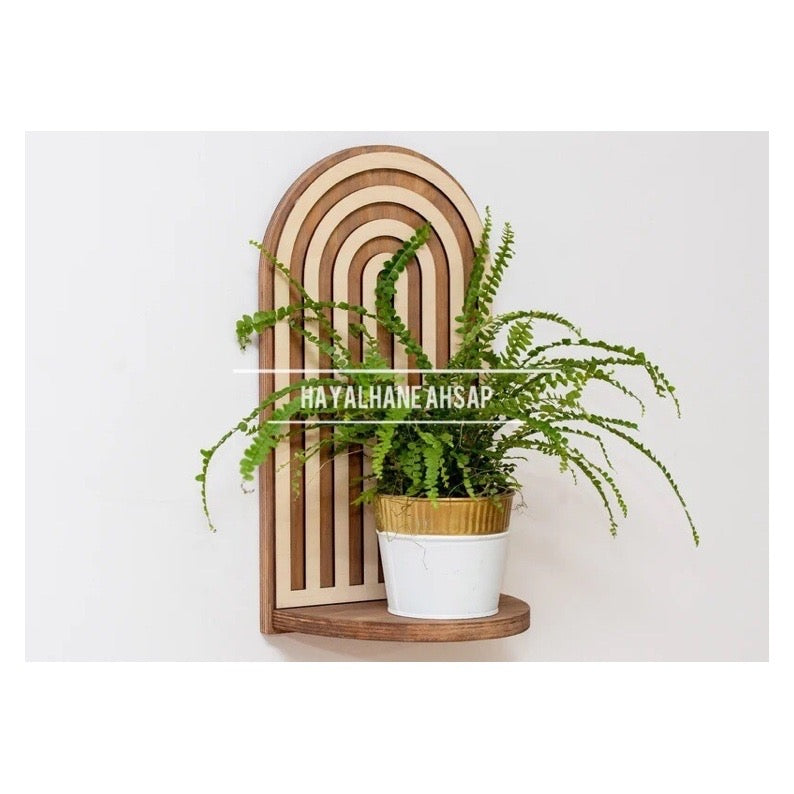 Ahşap Raf / Rainbow Shelf / Çiçeklik Rafı / Gökkuşağı Raf / Çocuk Odası Rafı