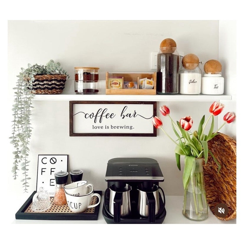 Coffee Bar Kahve Köşesi Ahşap Tablo
