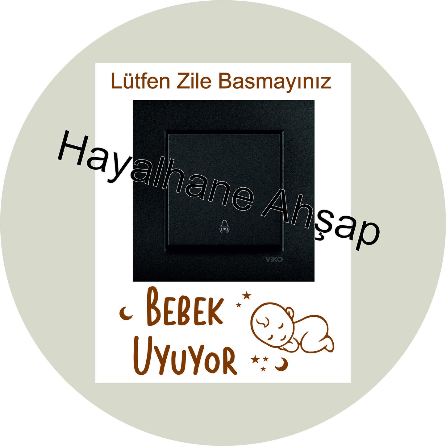 Bebek Uyuyor Zile Basmayınız Zil Süsü / Priz Süsü