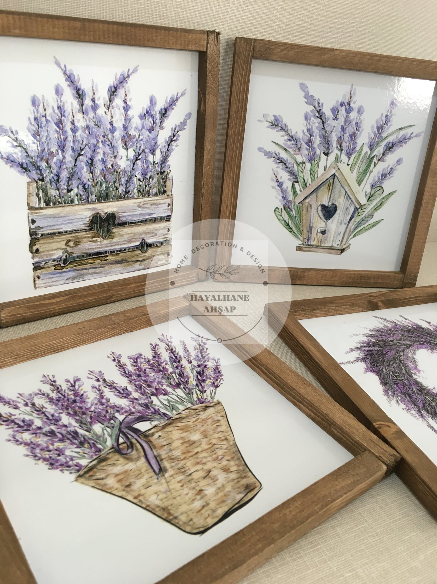 Лавандовый столовый сервиз / Орех