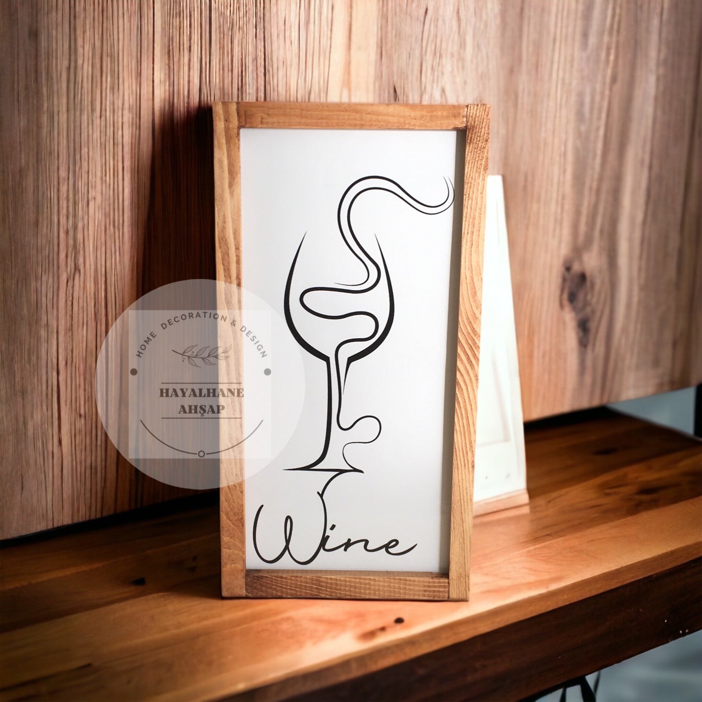 Wine Tablo / Wine Dikey Ahşap Tablo