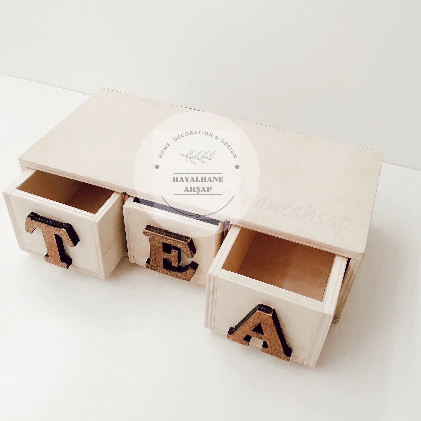 Коробка для чая - Коробка для еды / Коробка из цельного дерева