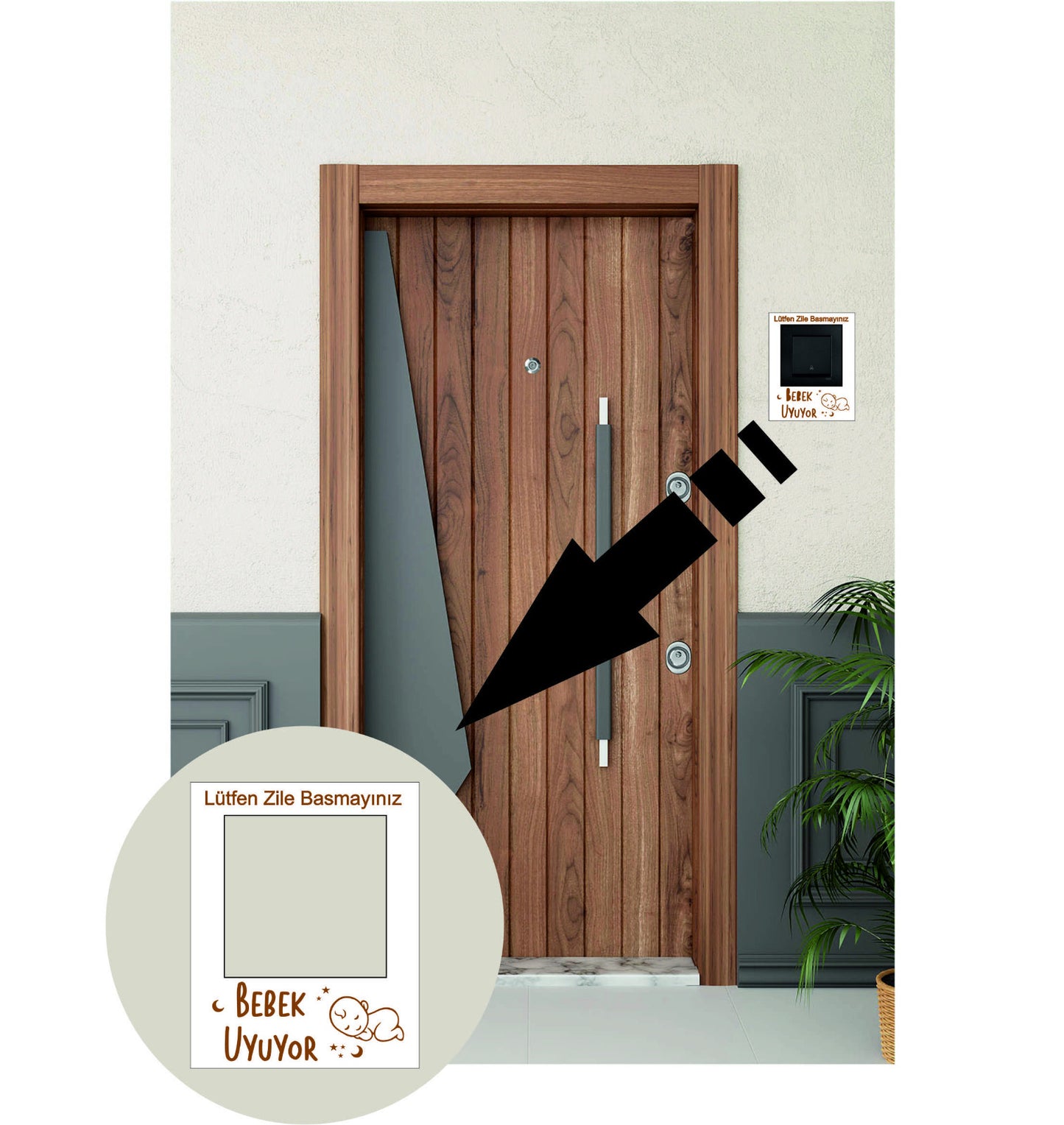 Bebek Uyuyor Zile Basmayınız Zil Süsü / Priz Süsü