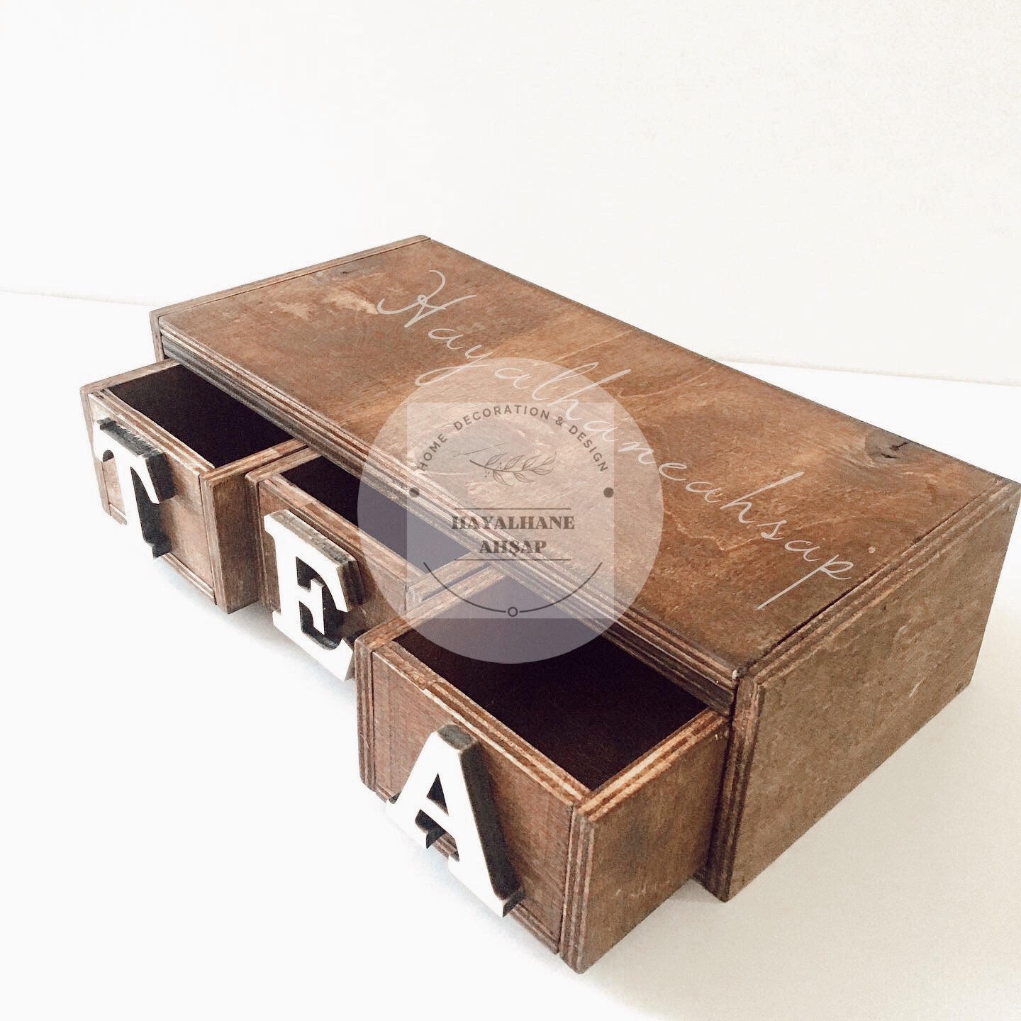 Коробка для чая - Коробка для еды / Коробка из цельного дерева