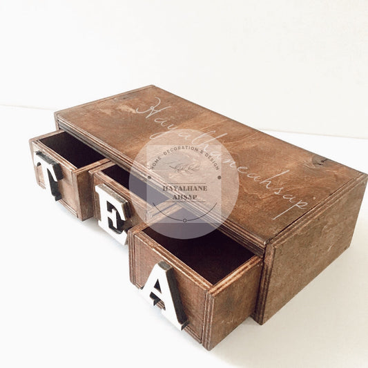 Коробка для чая - Коробка для еды / Коробка из цельного дерева