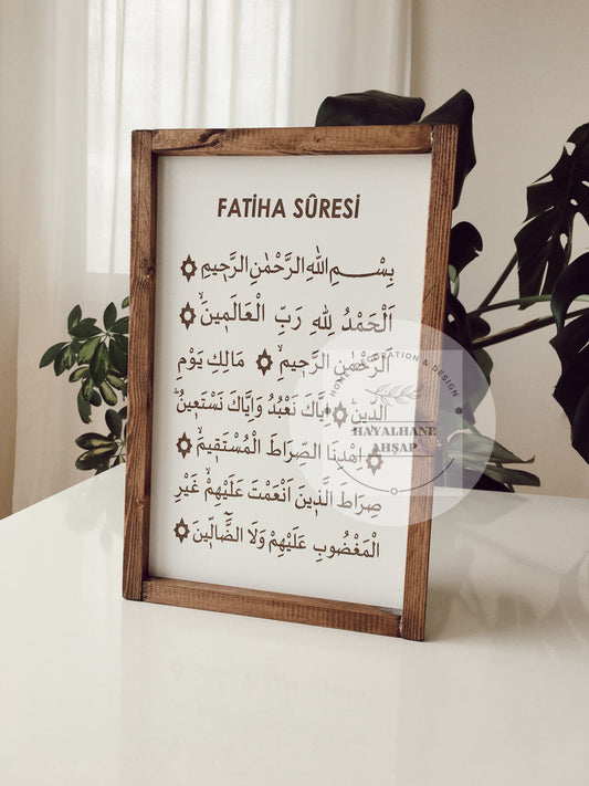 Fatiha Suresi Tablo / Ahşap İslami Tablo