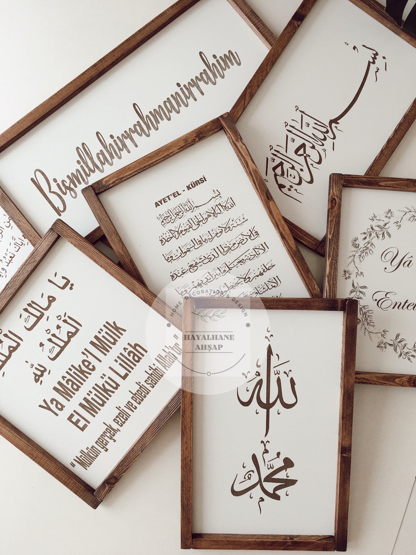 Allah Muhammet Tablo / Ahşap İslami Tablo