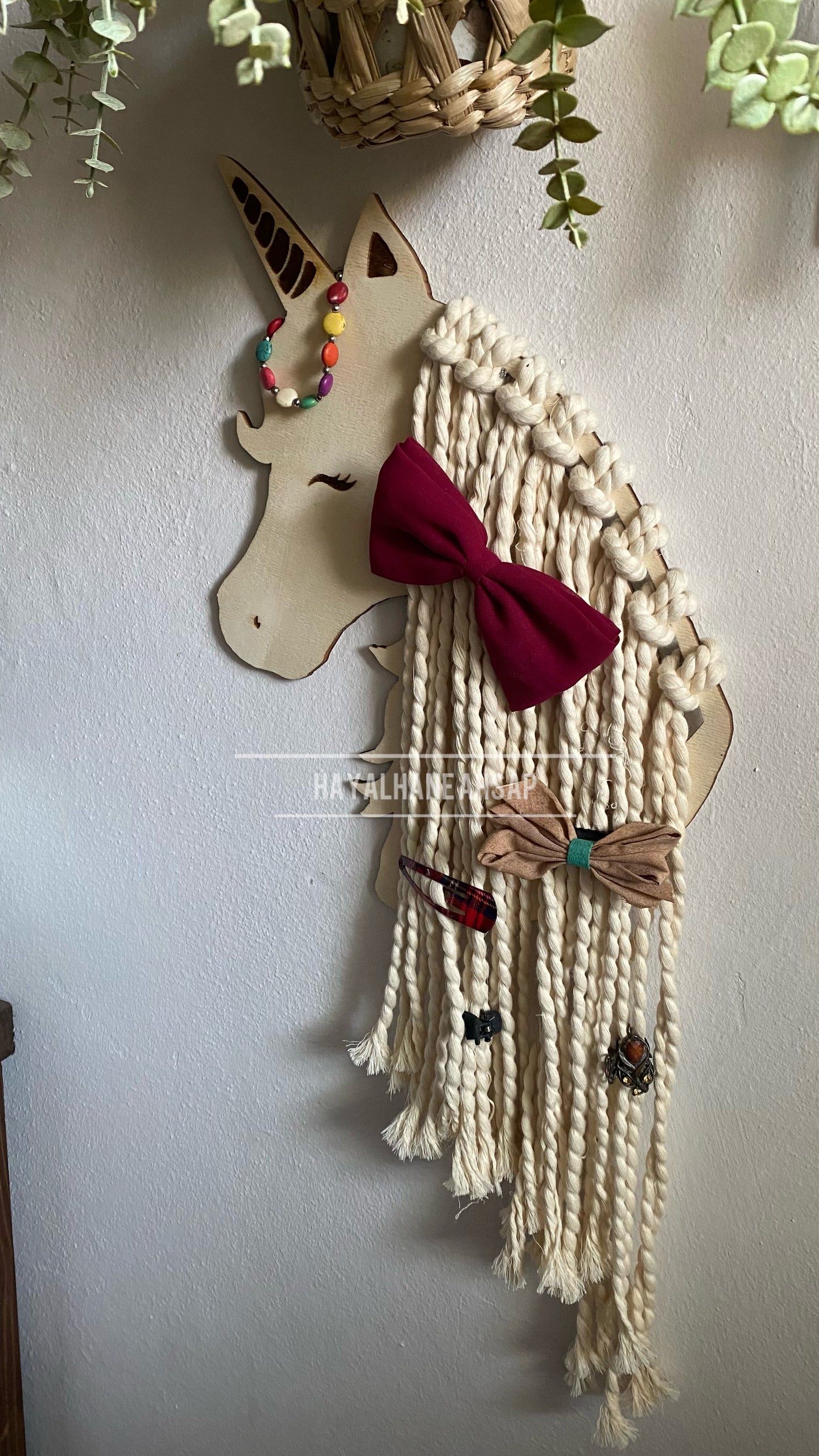 Çocuk Odası Unicorn Duvar Askısı – Saç Tokası & Aksesuar Düzenleyici Organizer