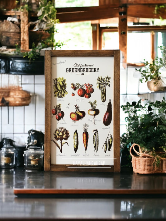 Vintage Botanik Mutfak Tablo