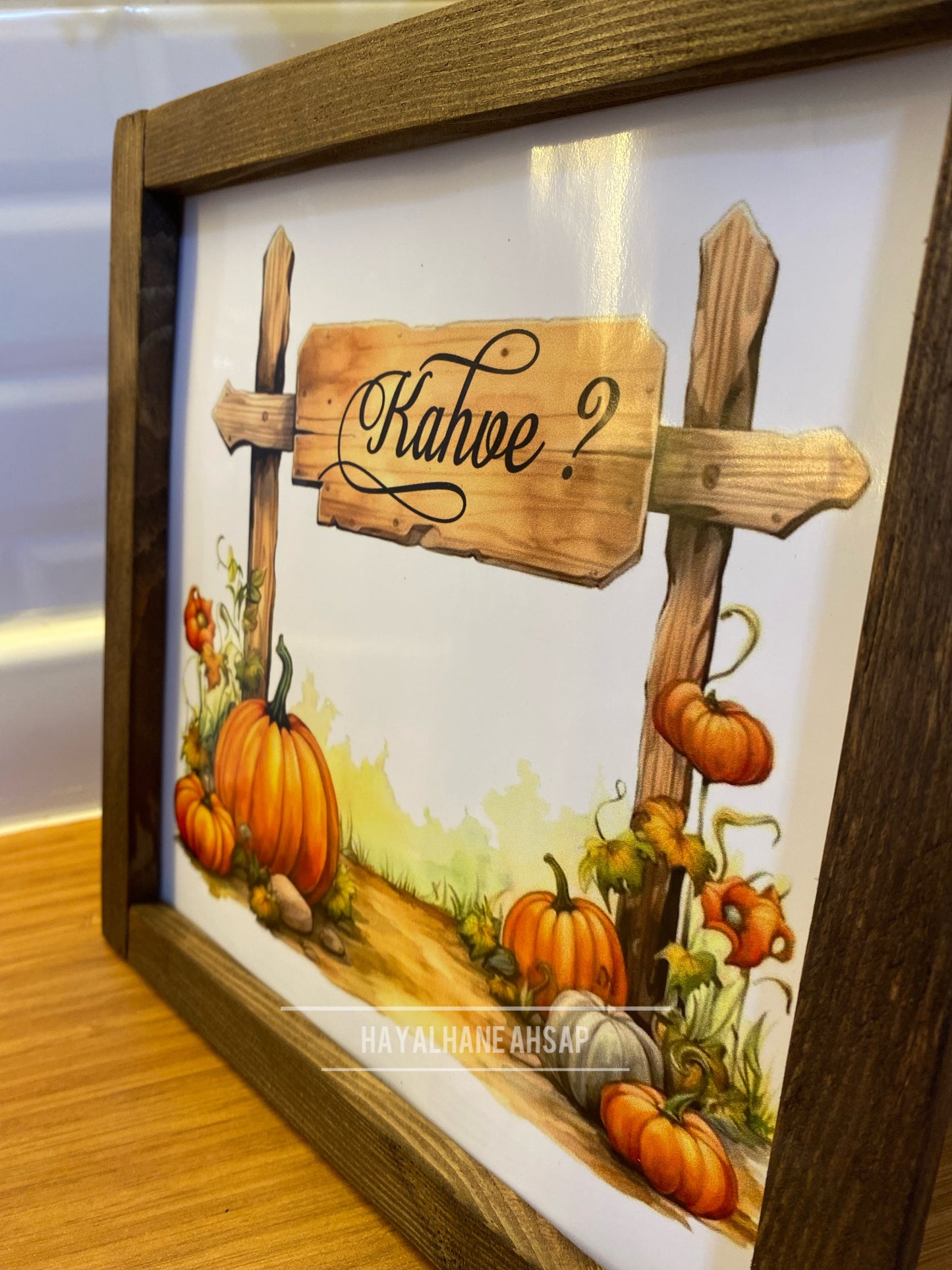 Kahve Köşesi Sonbahar Balkabağı Tablo