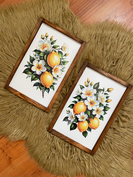 Limon Temalı Ahşap Mutfak Tablo 2’li