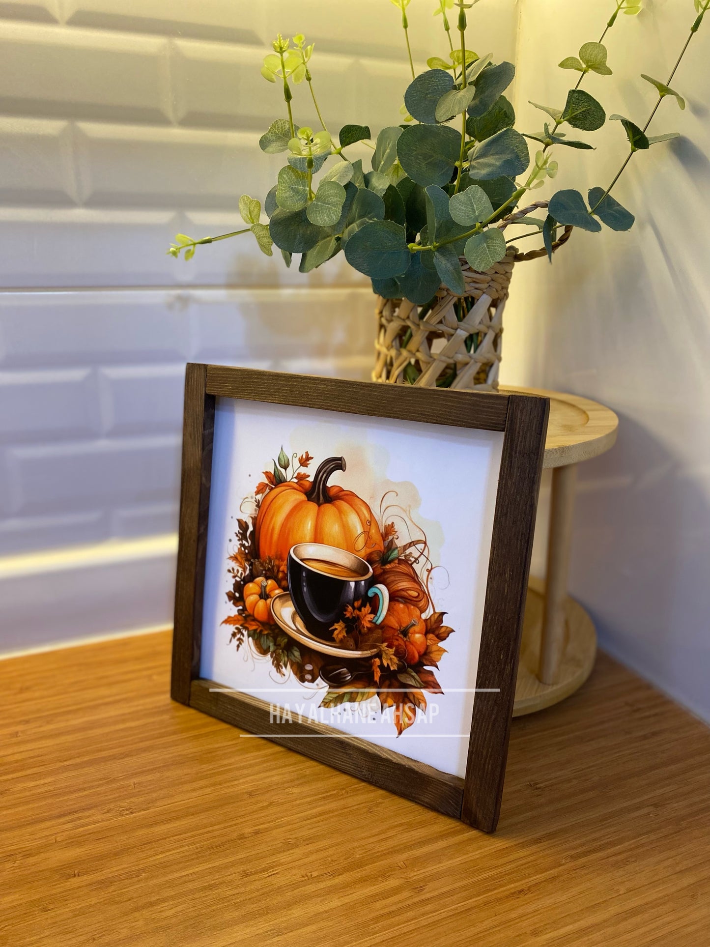 Kahve Köşesi Sonbahar Balkabağı Tablo
