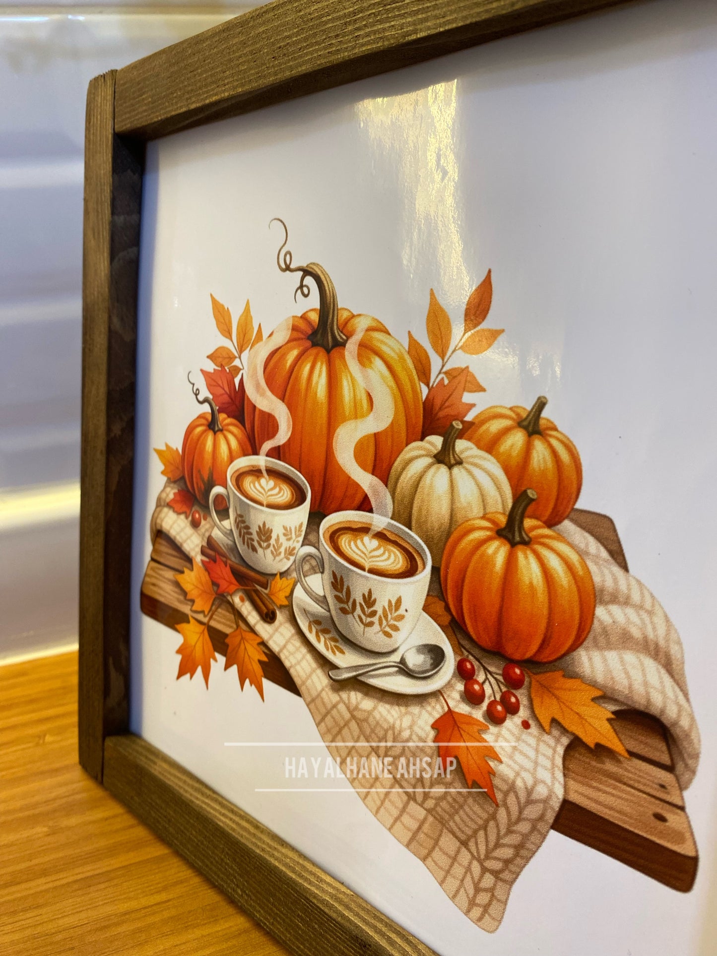 Kahve Köşesi Sonbahar Balkabağı Tablo