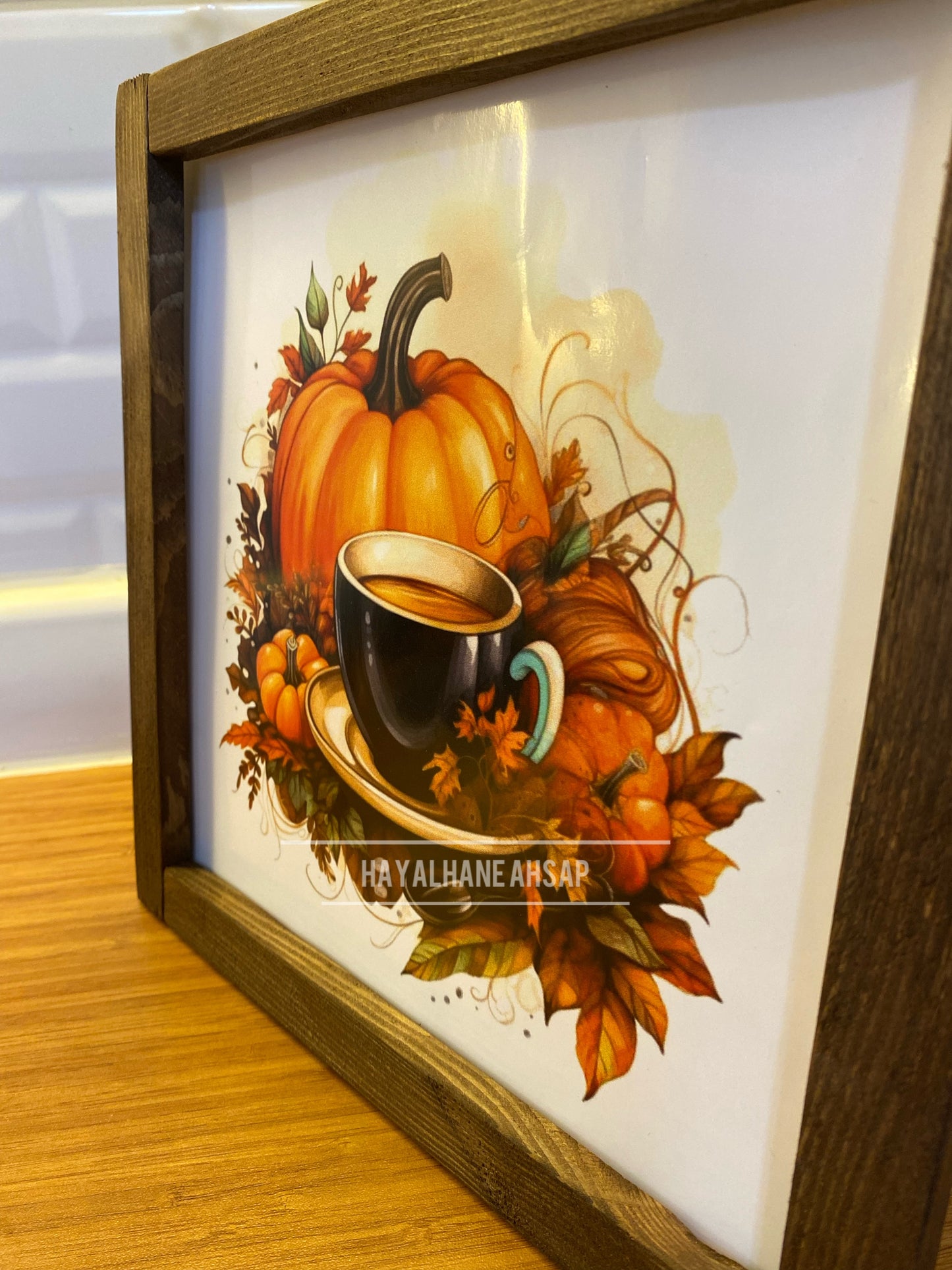 Kahve Köşesi Sonbahar Balkabağı Tablo