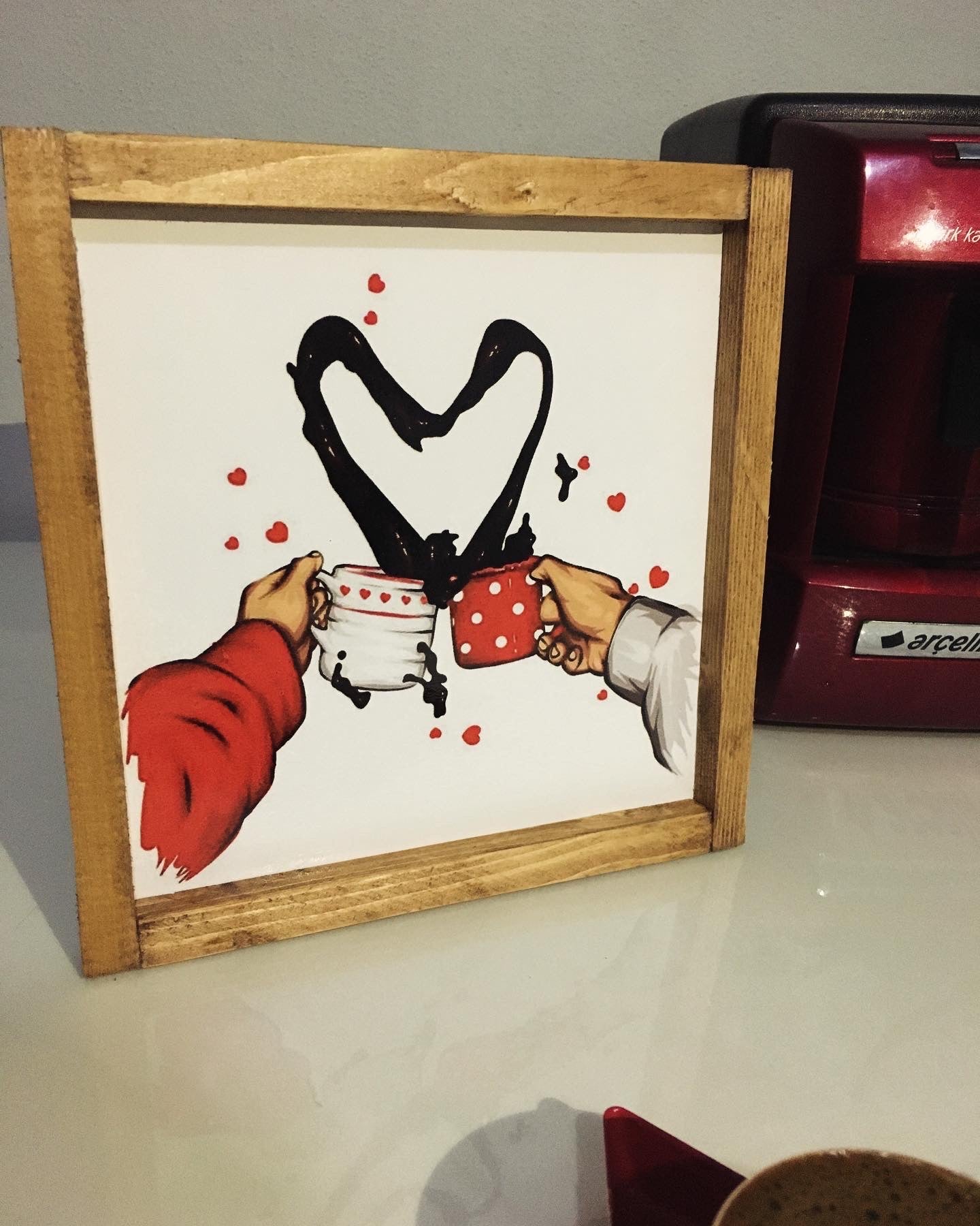 Coffee Love Kırmızı Tablo❤️