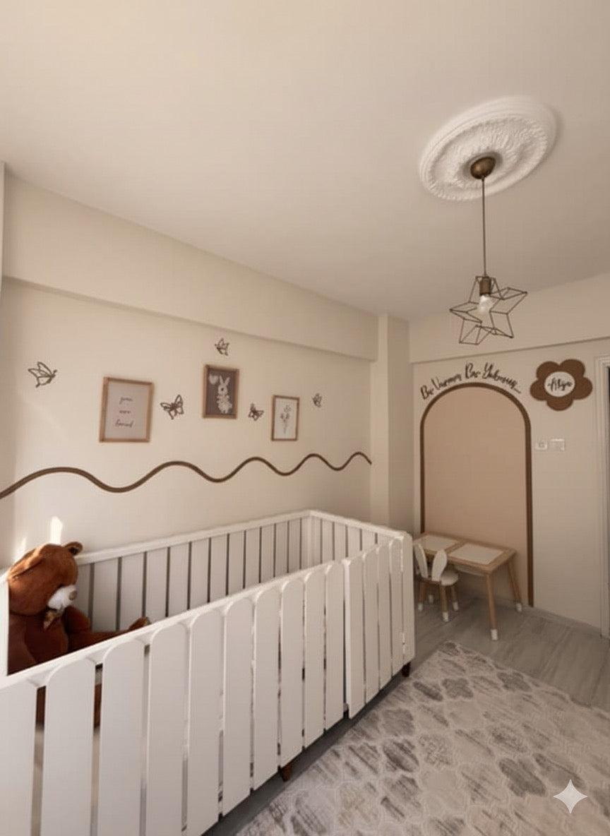 Geniş Kavisli / Kemerli / Dalgalı Dekoratif Duvar Çıtası / Boyanabilir Çıta / 3mm MDF desenli Çıta / (Metre Fiyatı)