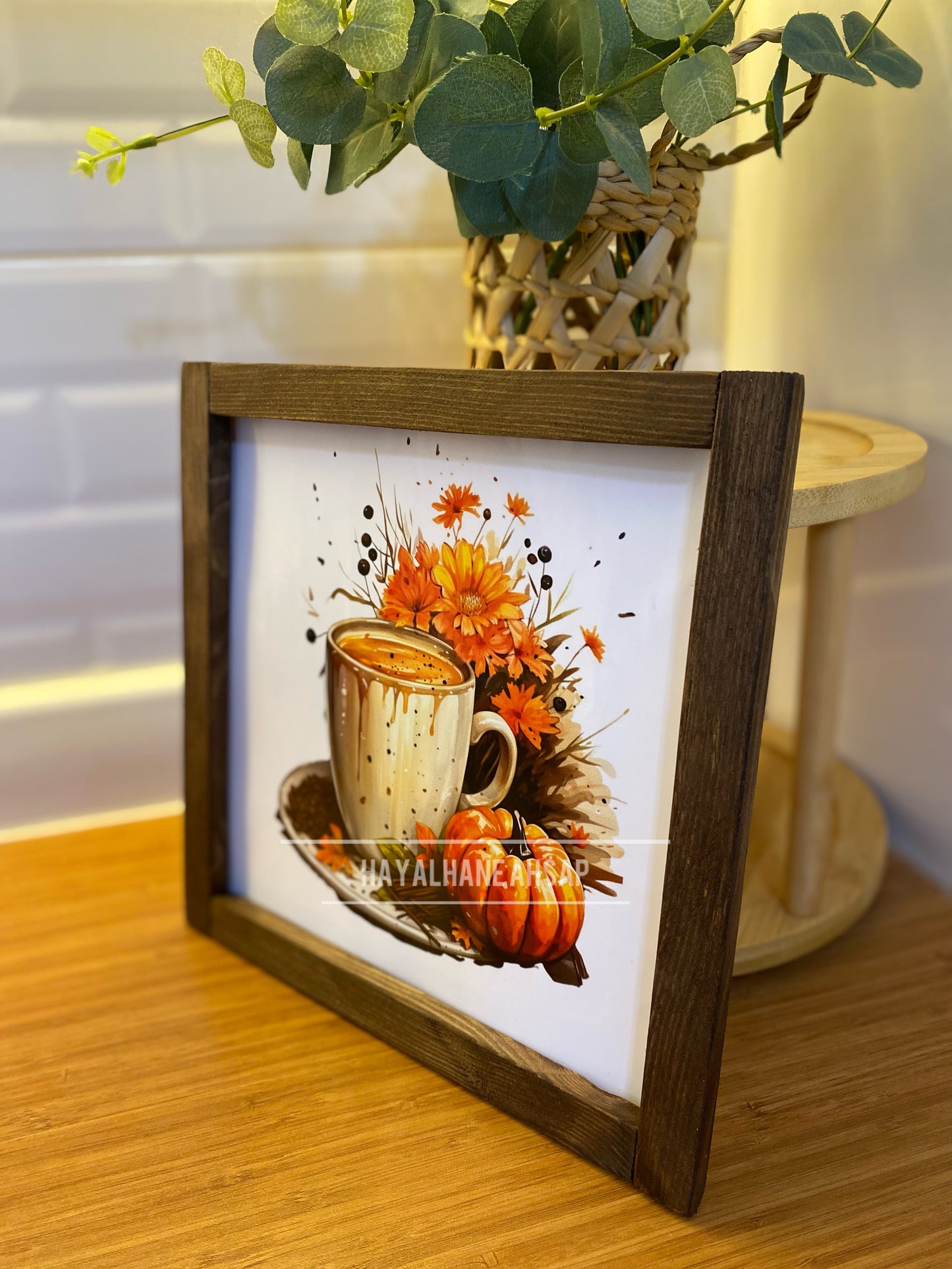 Kahve Köşesi Sonbahar Balkabağı Tablo