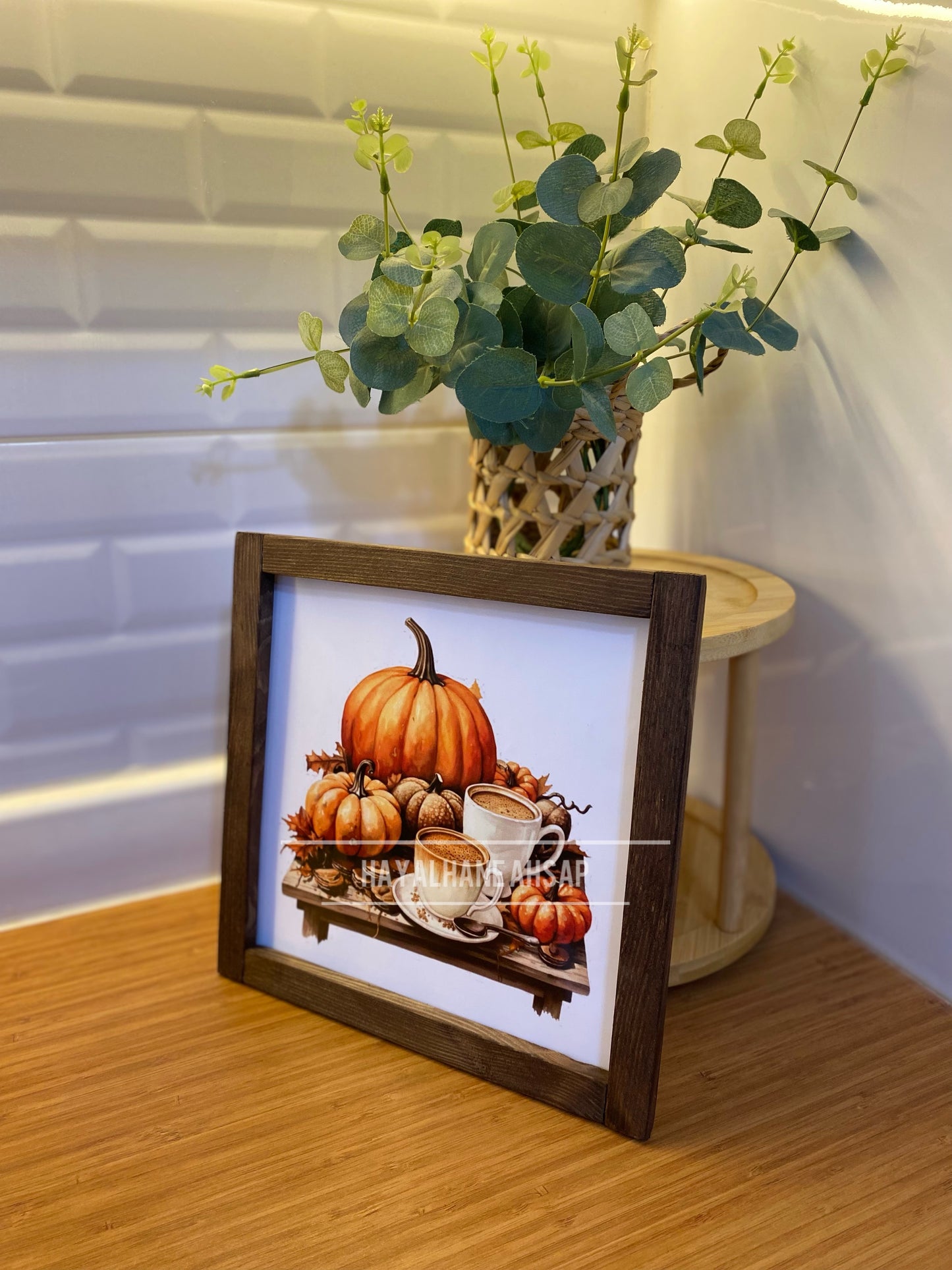Kahve Köşesi Sonbahar Balkabağı Tablo