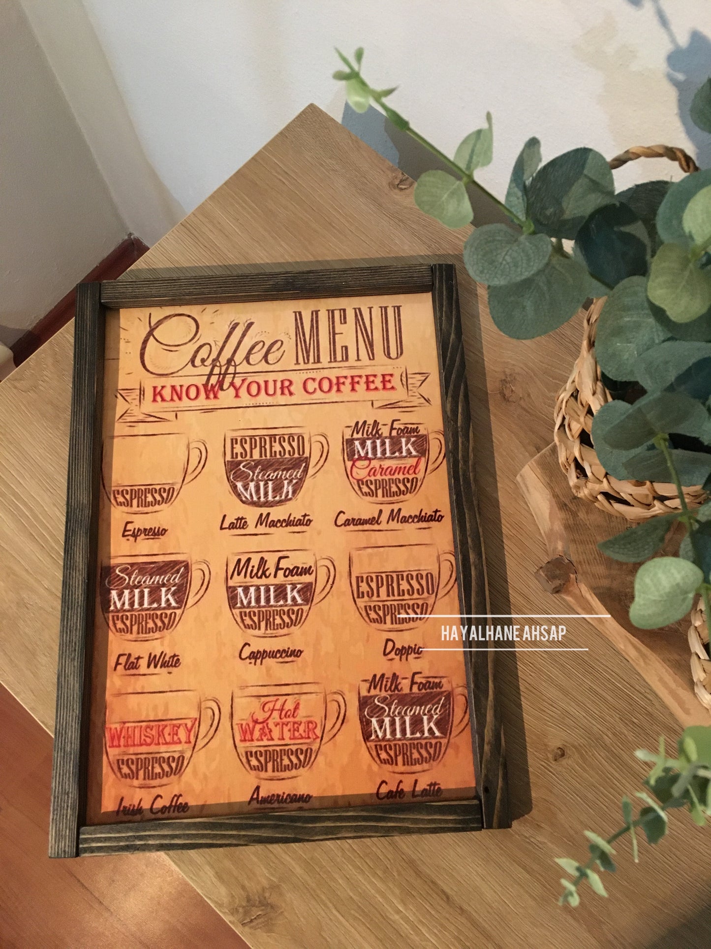 Kahve Köşesi Tablo / Kahve Temalı Tablo / Coffee Menü Tablo