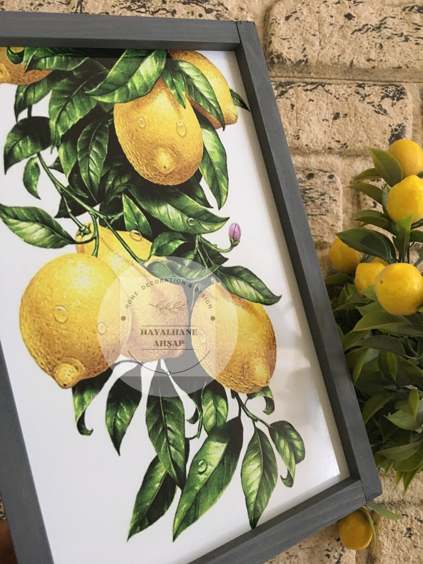 Limonlu Tablo / Ahşap Mutfak Tablosu