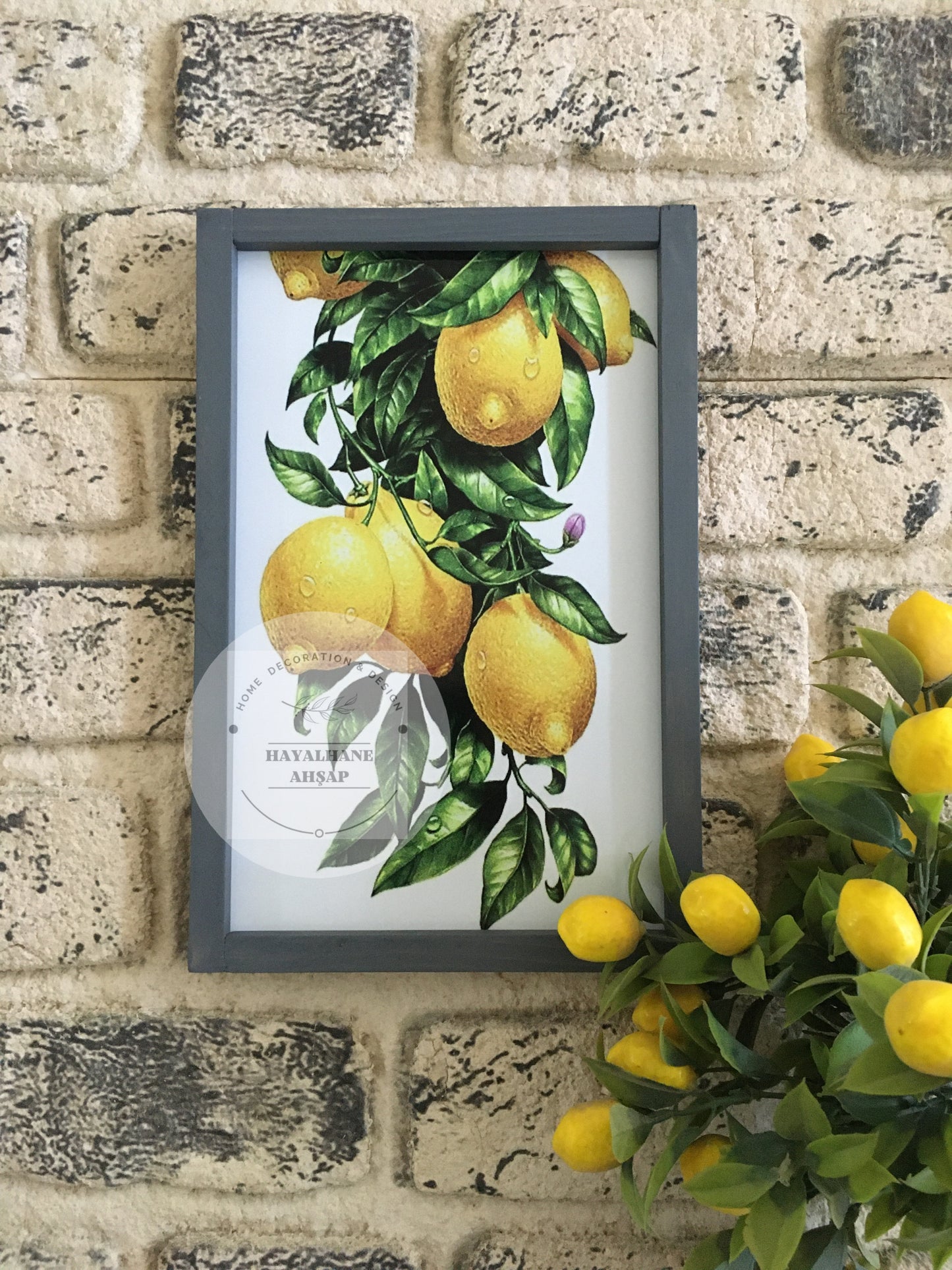 Limonlu Tablo / Ahşap Mutfak Tablosu